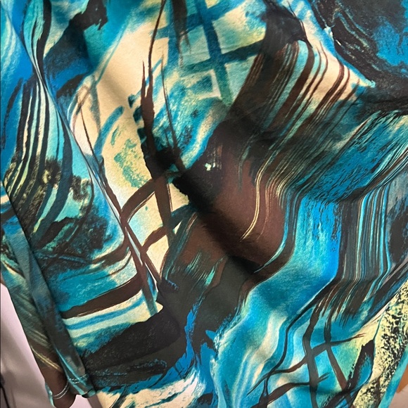 Connected Apparel Strapless Dress - Blue and Green - Picture 6 of 9